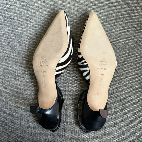 Vintage Manolo Blahnik zebra pony hair heels - Picture 5 of 5